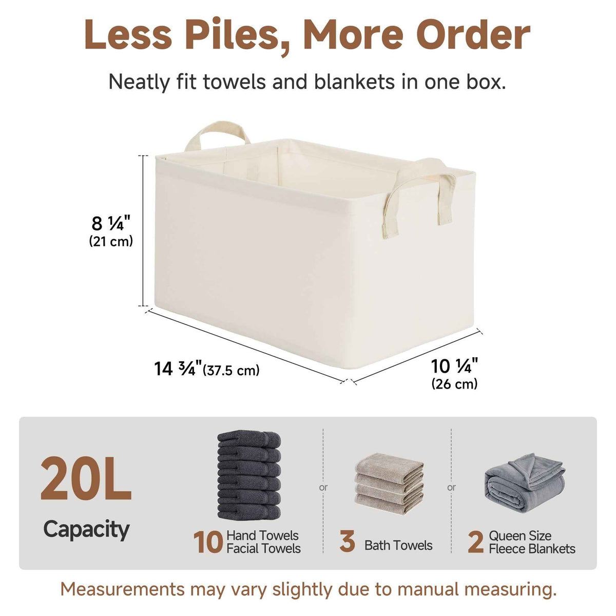Soft-Touch Fabric Storage Bins with Handles, Set of 2