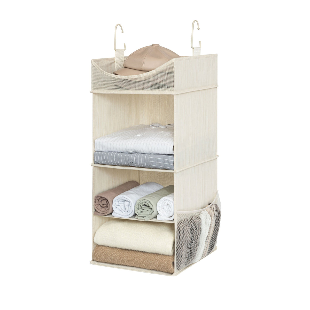 3-Shelf Hanging Closet Organizer with Top Shelf
