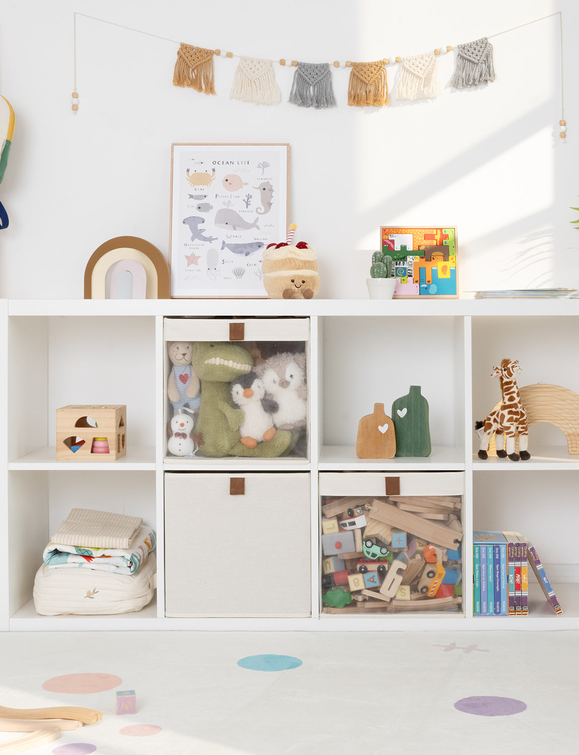 Fabric Cube Storage Bins with Clear Window, 3-Pack