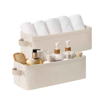 Soft-Touch Narrow Storage Bins, Medium, Set of 2