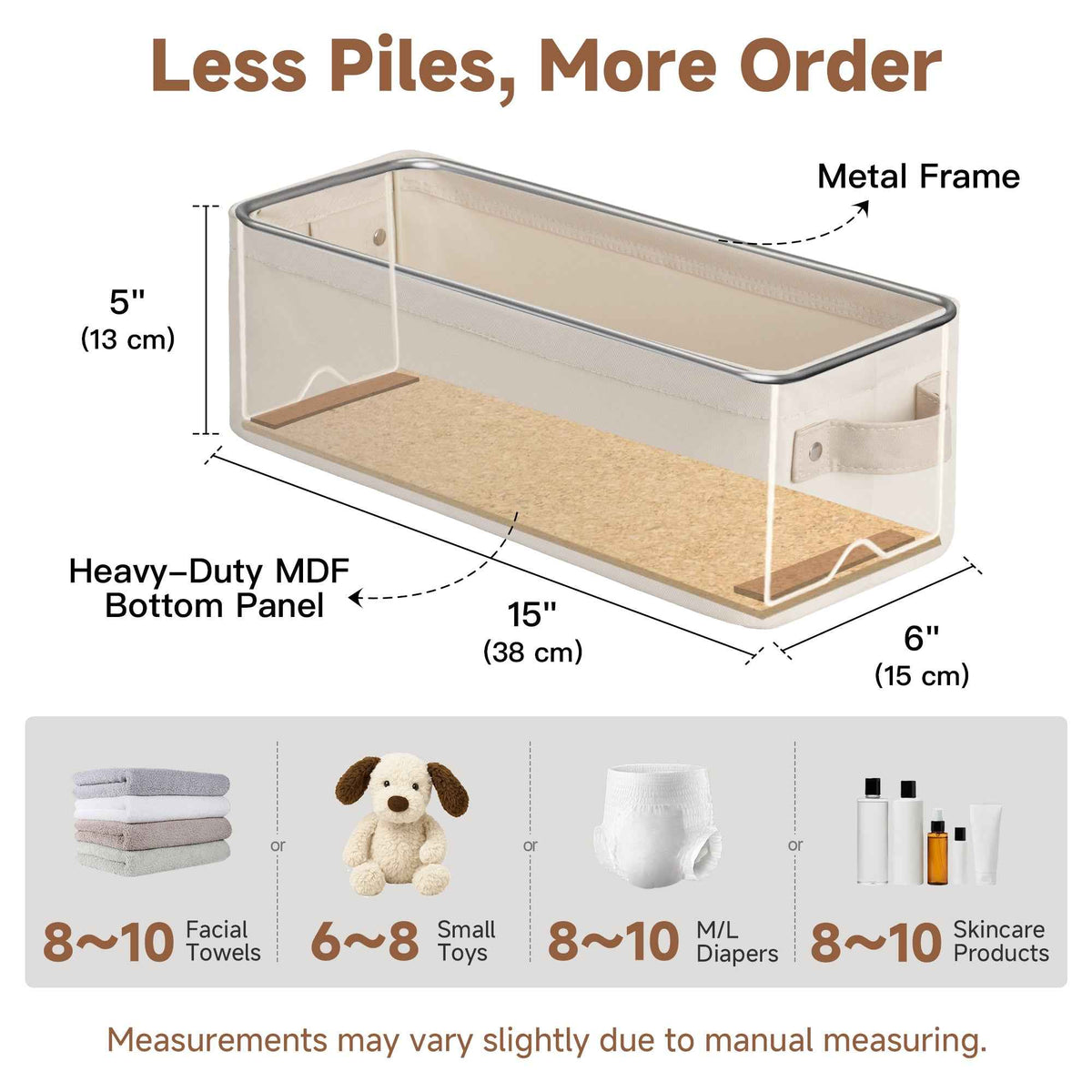 Soft-Touch Narrow Storage Bins, Medium, Set of 2