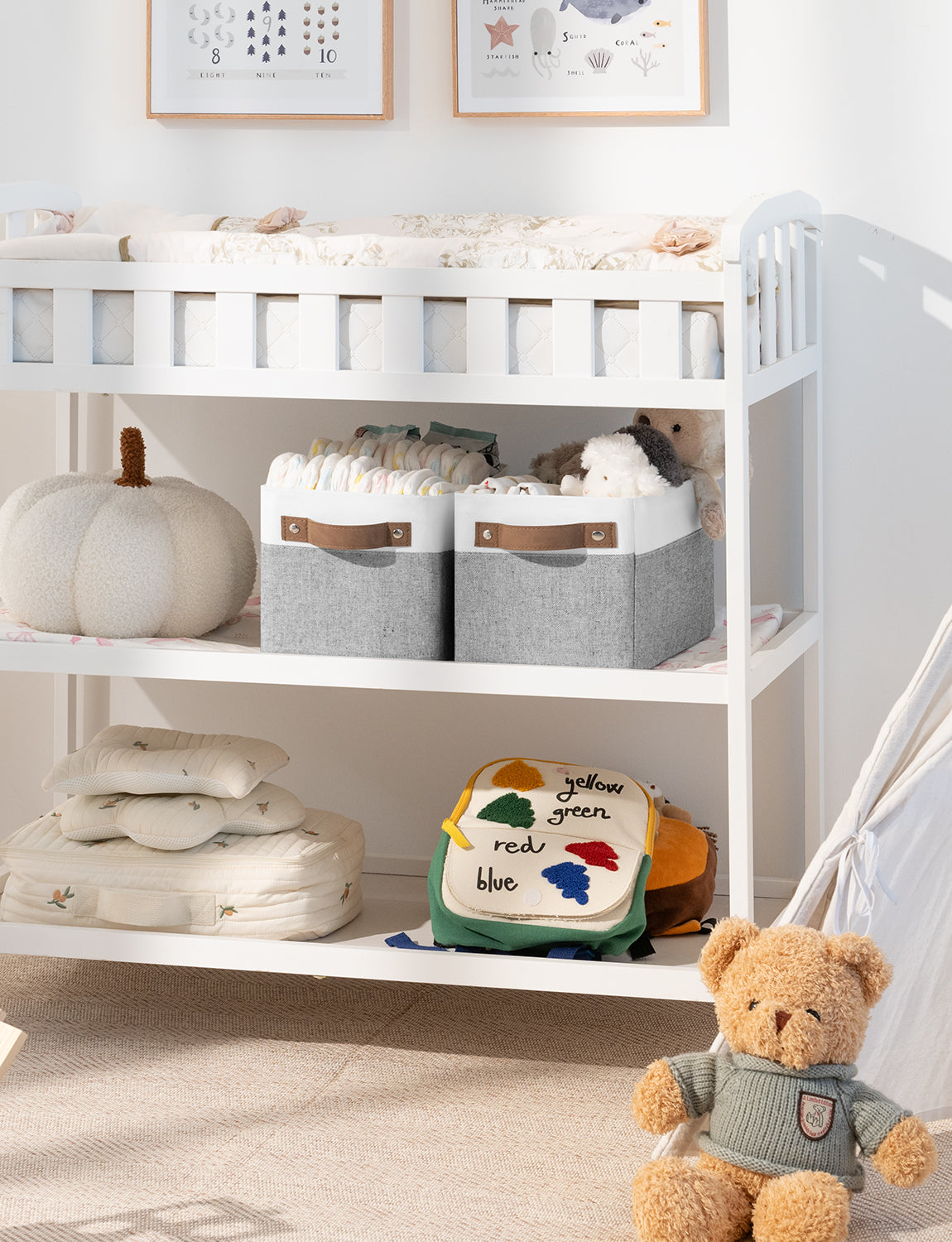 Narrow Storage Bins for Shelves, Large, Set of 2