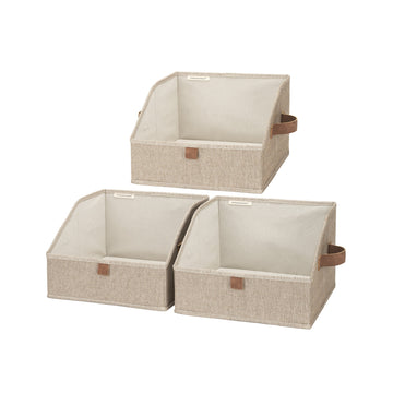 Trapezoid Fabric Storage Bins, Set of 3
