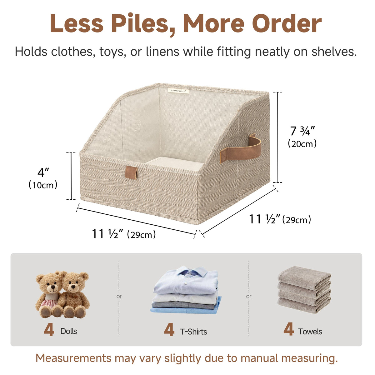 Trapezoid Fabric Storage Bins, Set of 3