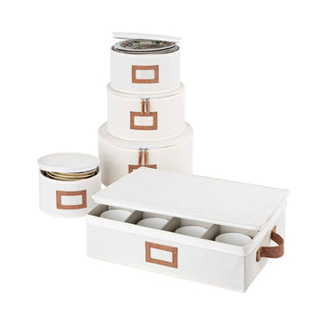 Hard Shell China Storage Containers for Dishes, Plates and Mugs