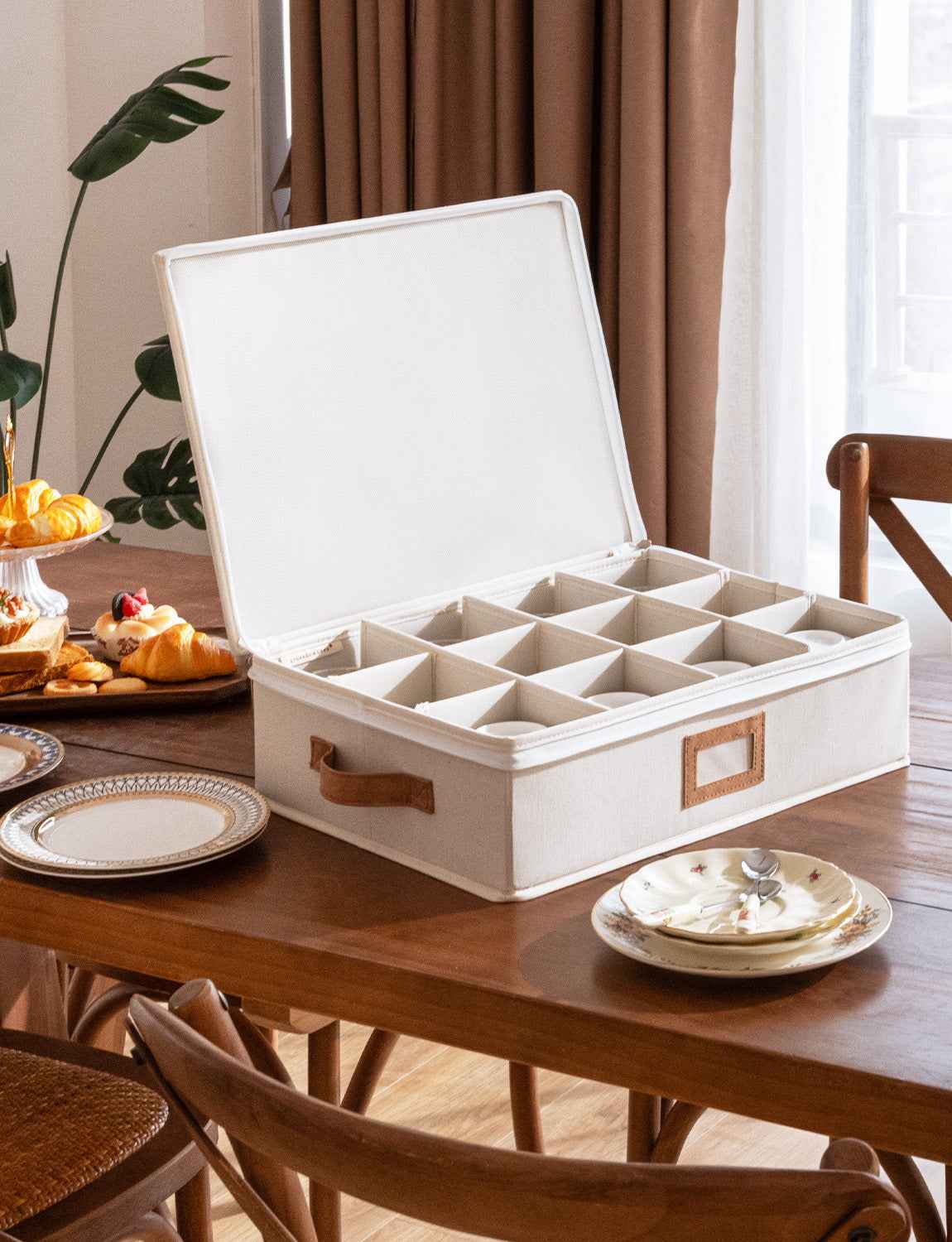 Hard Shell China Storage Containers for Dishes, Plates and Mugs
