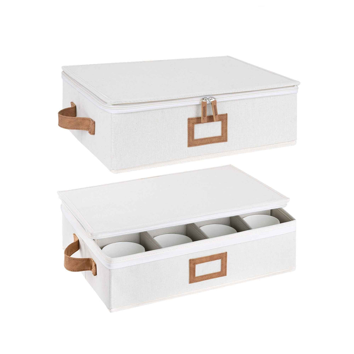 Hard Shell China Storage Containers for Dishes, Plates and Mugs