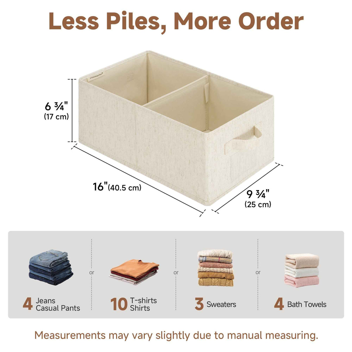 Rustic Linen Storage Bins with Divider and Label Holder