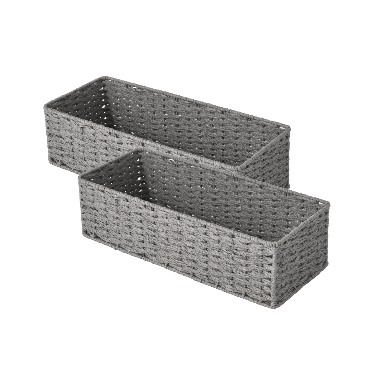 Paper Rope Toilet Paper Basket, Handwoven, Set of 2