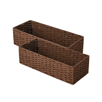 Paper Rope Toilet Paper Basket, Handwoven, Set of 2