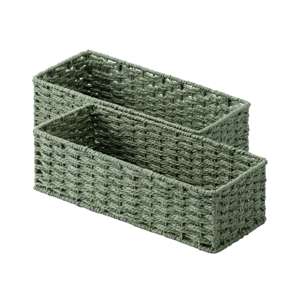 Paper Rope Toilet Paper Basket, Handwoven, Set of 2
