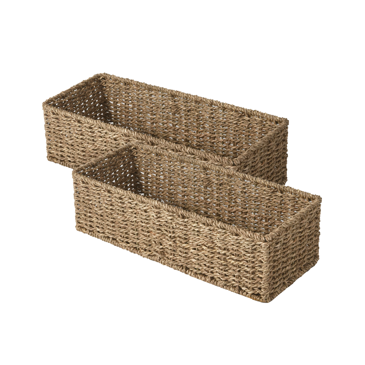 Seagrass Toilet Paper Basket, Handwoven, 2-Pack