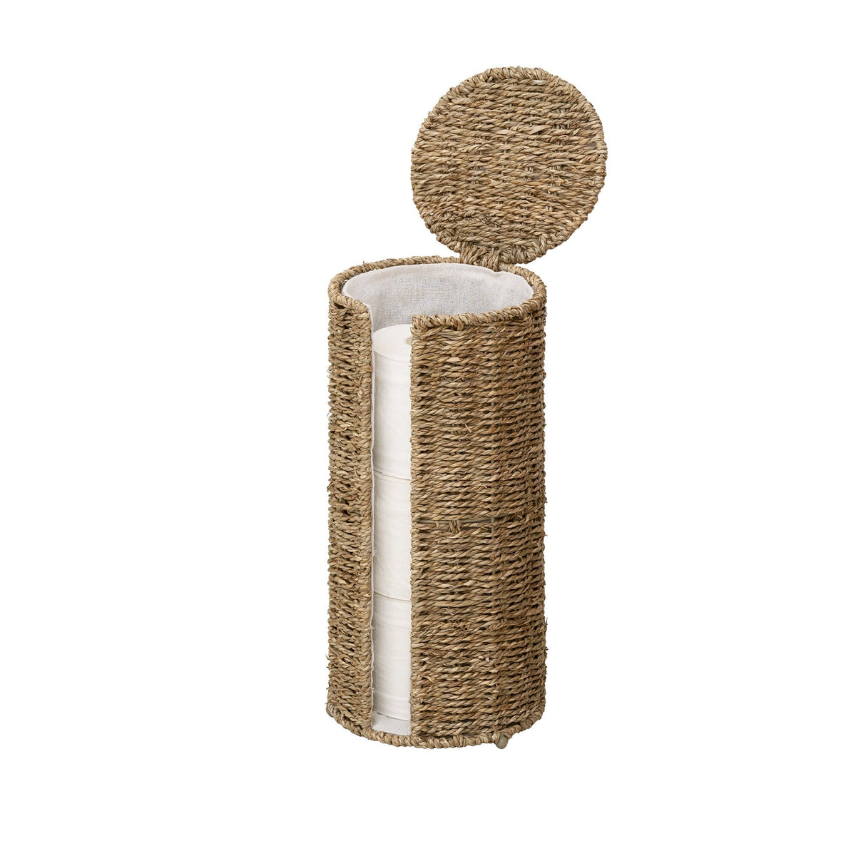 Freestanding Toilet Paper Holder Stand, Seagrass, Fits 3 Rolls