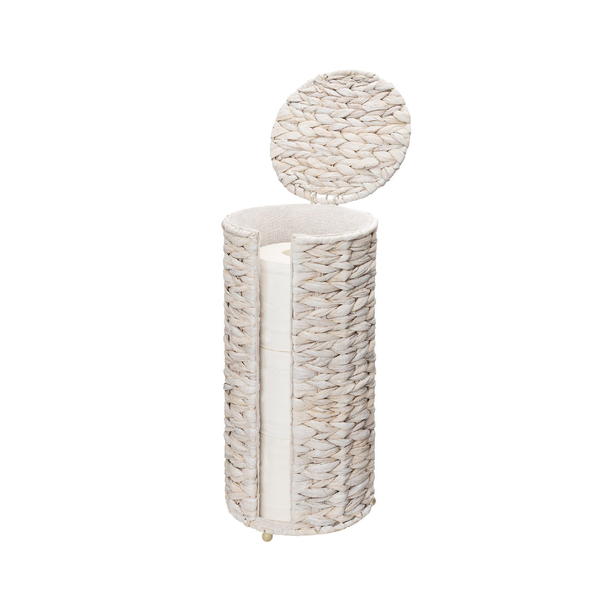 Freestanding Toilet Paper Holder Stand, Water Hyacinth, Fits 3 Rolls