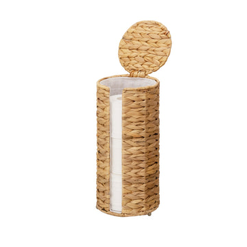Freestanding Toilet Paper Holder Stand, Water Hyacinth, Fits 3 Rolls