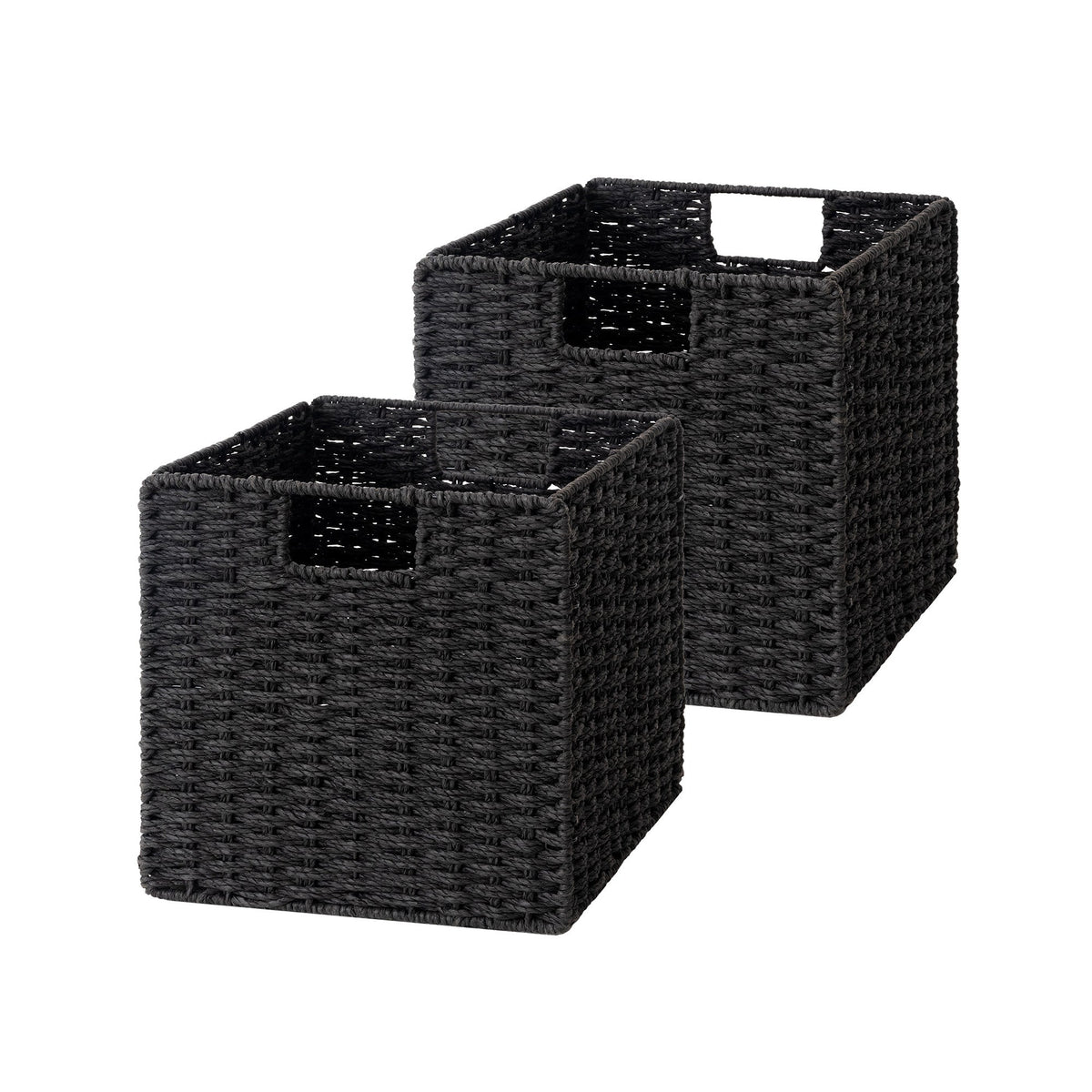 Paper Rope Wicker Storage Cube Baskets, Foldable
