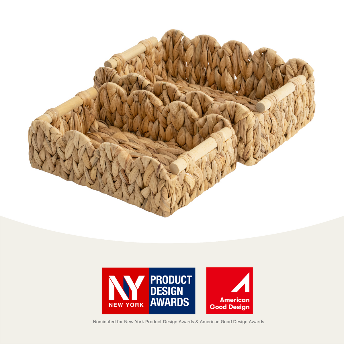 Water Hyacinth Toilet Paper Basket, Medium + Small Set