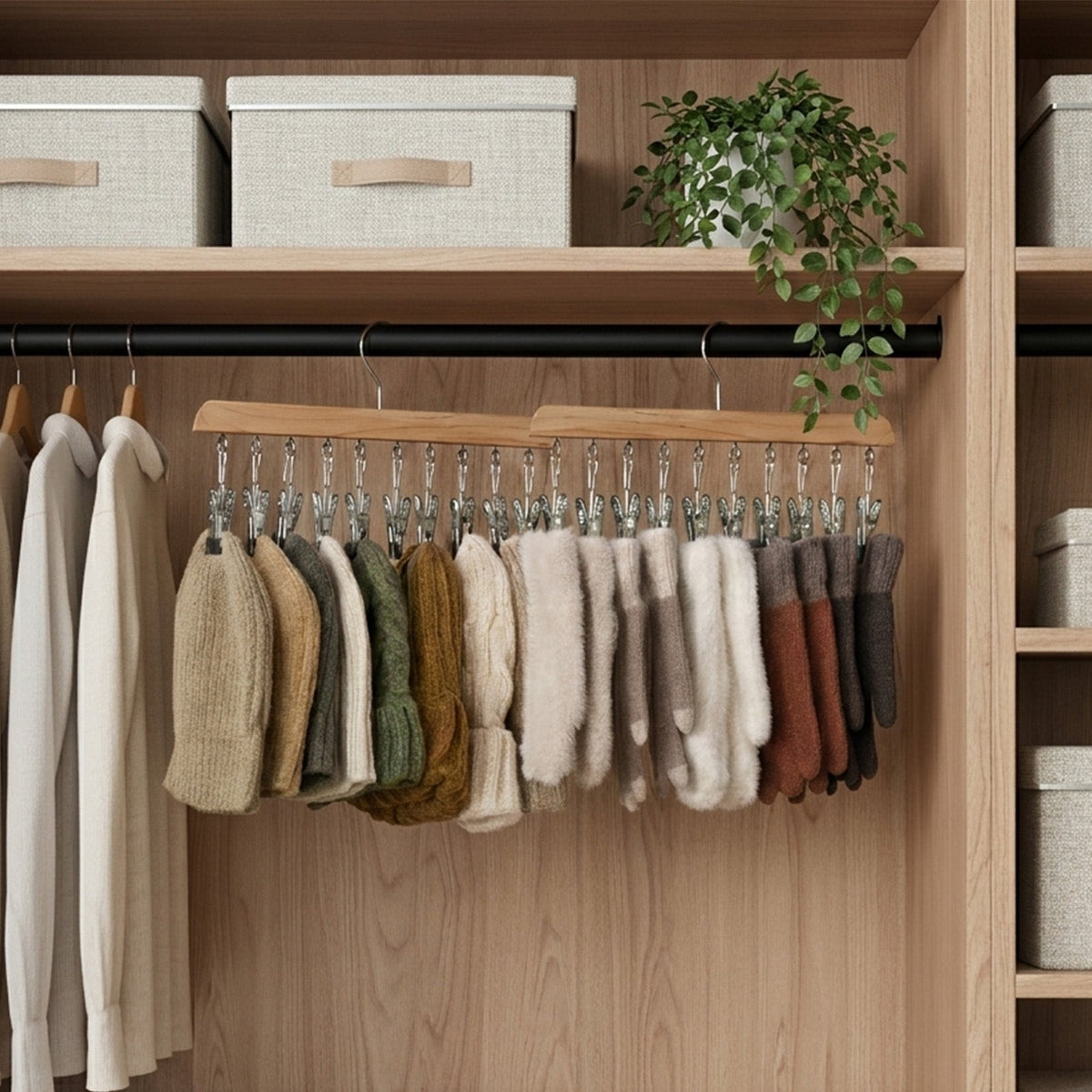 Hat Organizer and Baseball Cap Rack for Closet, Set of 2
