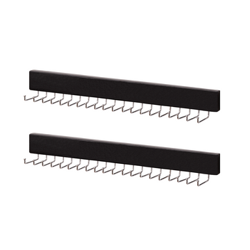 Wooden Tie Rack with Hat Hooks, Wall Mounted, Set of 2