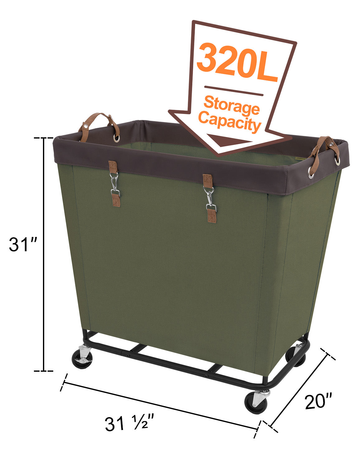 Large Rolling Laundry Basket with Wheels