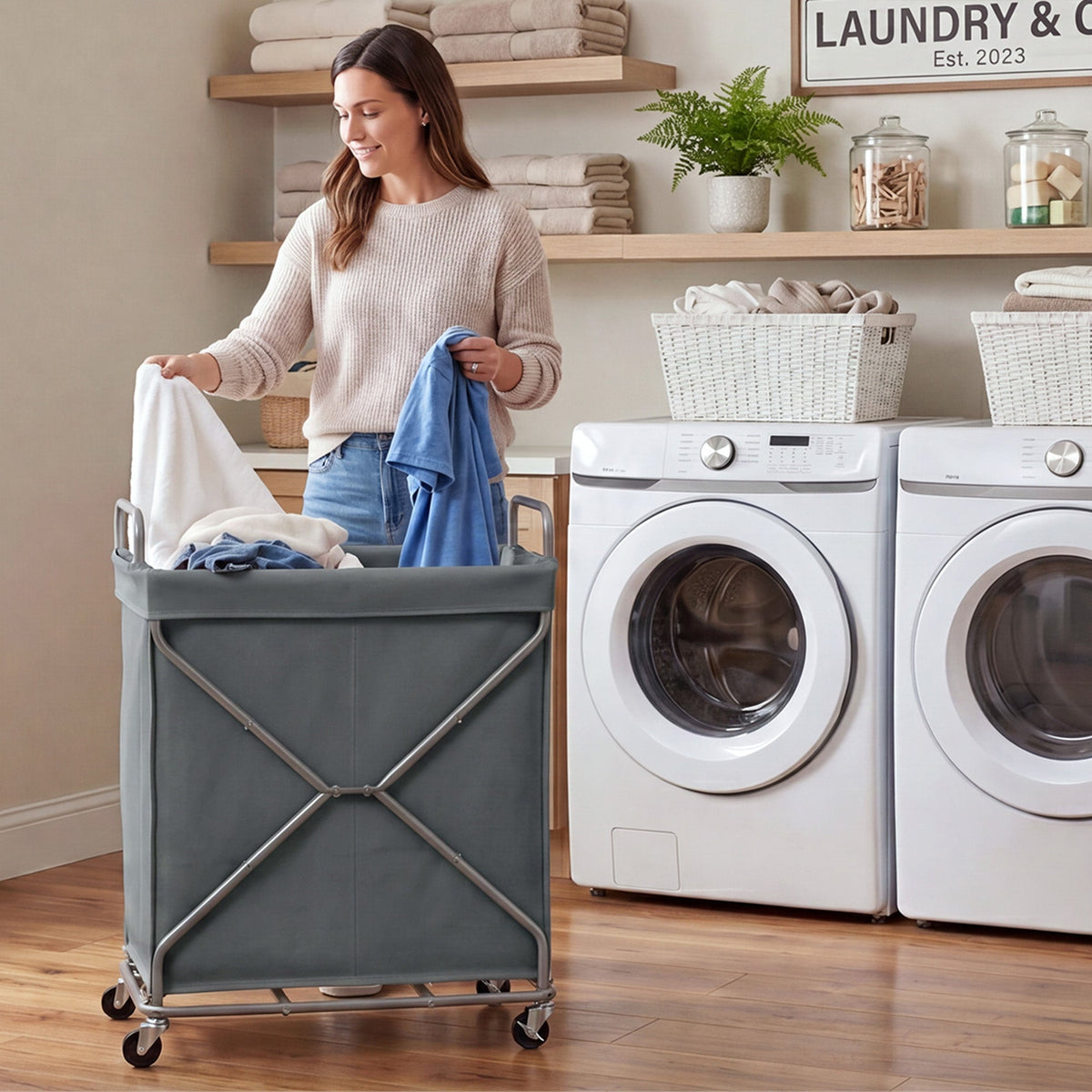 X-Frame Rolling Laundry Hamper, 120L and 160L