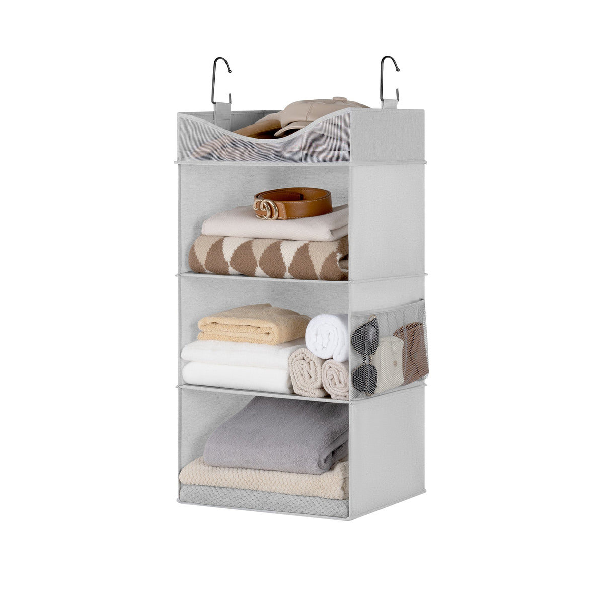 3-Shelf Hanging Closet Organizer with Top Shelf