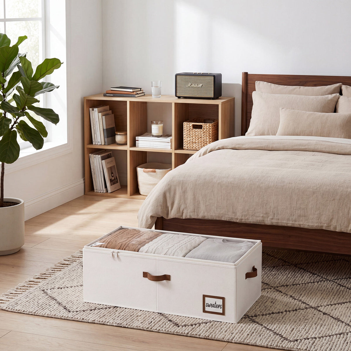 Under-Bed Storage Containers with Lid, 10"