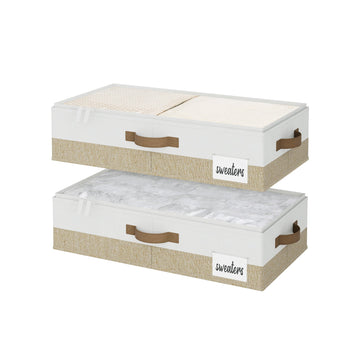 Two-Tone Under Bed Storage Containers with Lid, Set of 2