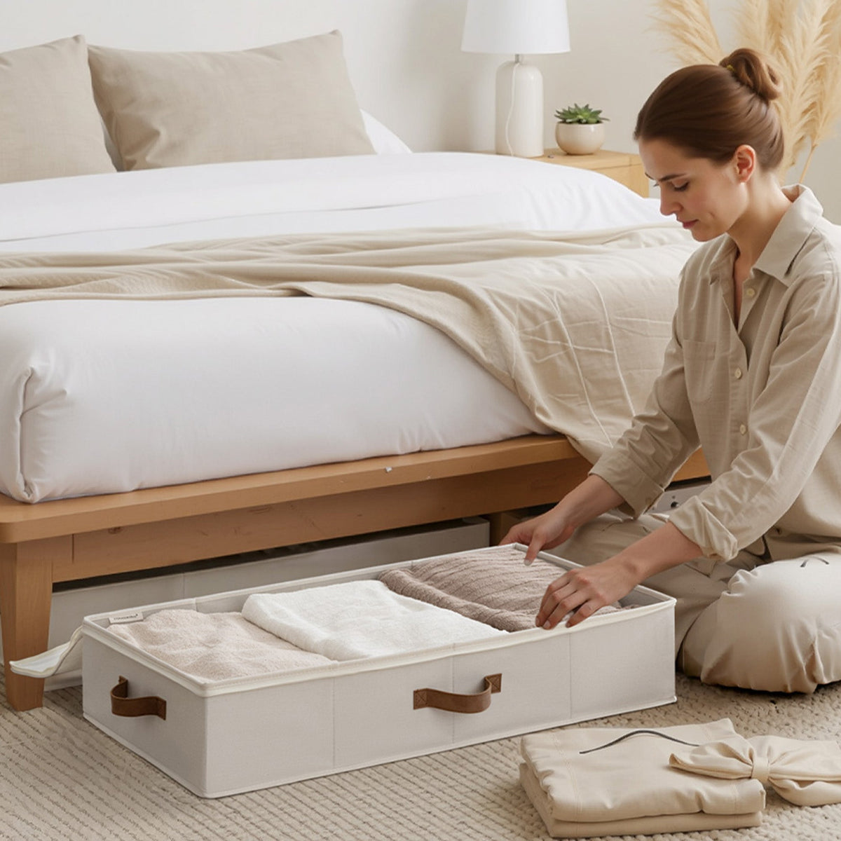 Under Bed Storage Bins with Label Holder, 2-Pack