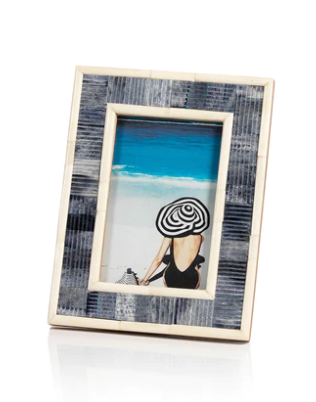 Mendocino Blue Carved Bone Frame