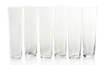 Etched Glass Champagne Flute Set