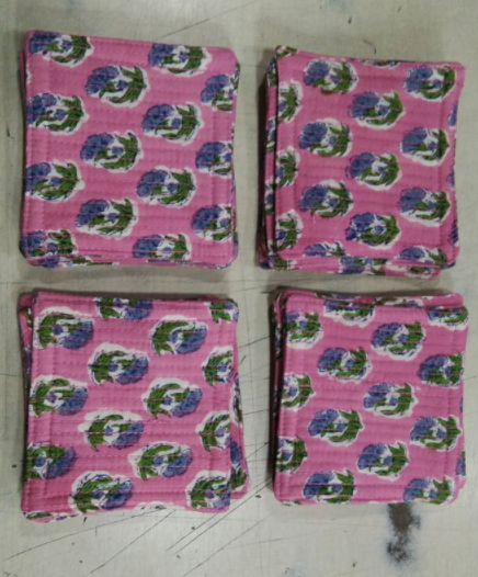 Indy Home Block Printed Fabric Coaster Set