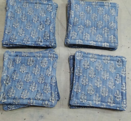 Indy Home Block Printed Fabric Coaster Set