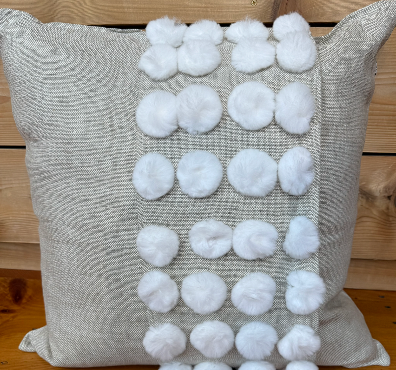 Linen Pom Pom Pillow