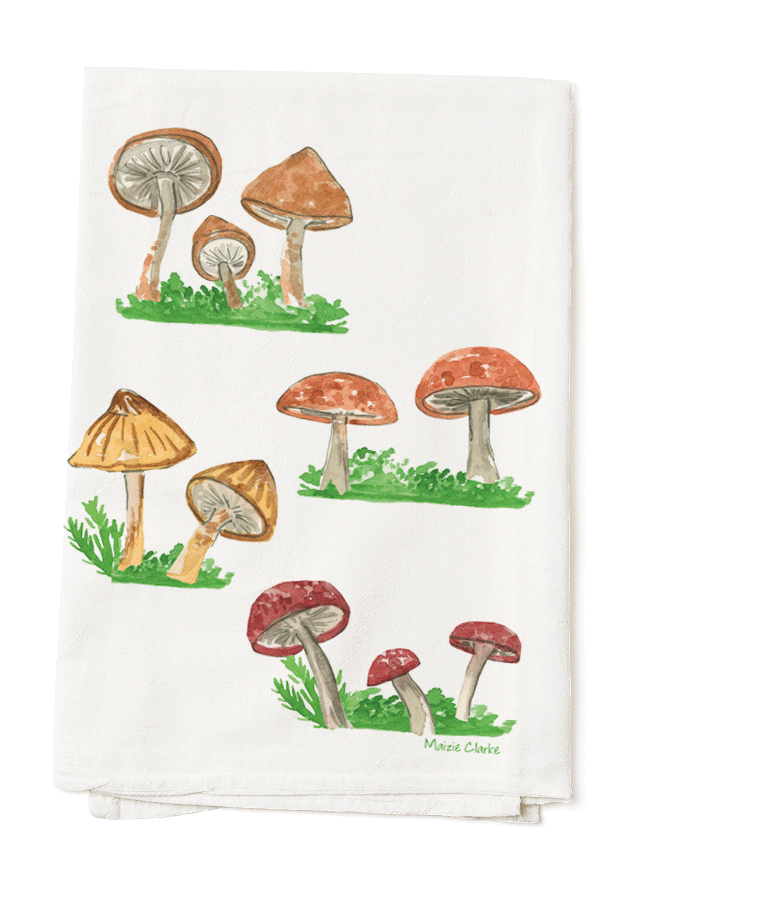Illustrated Mushroom Tea Towel