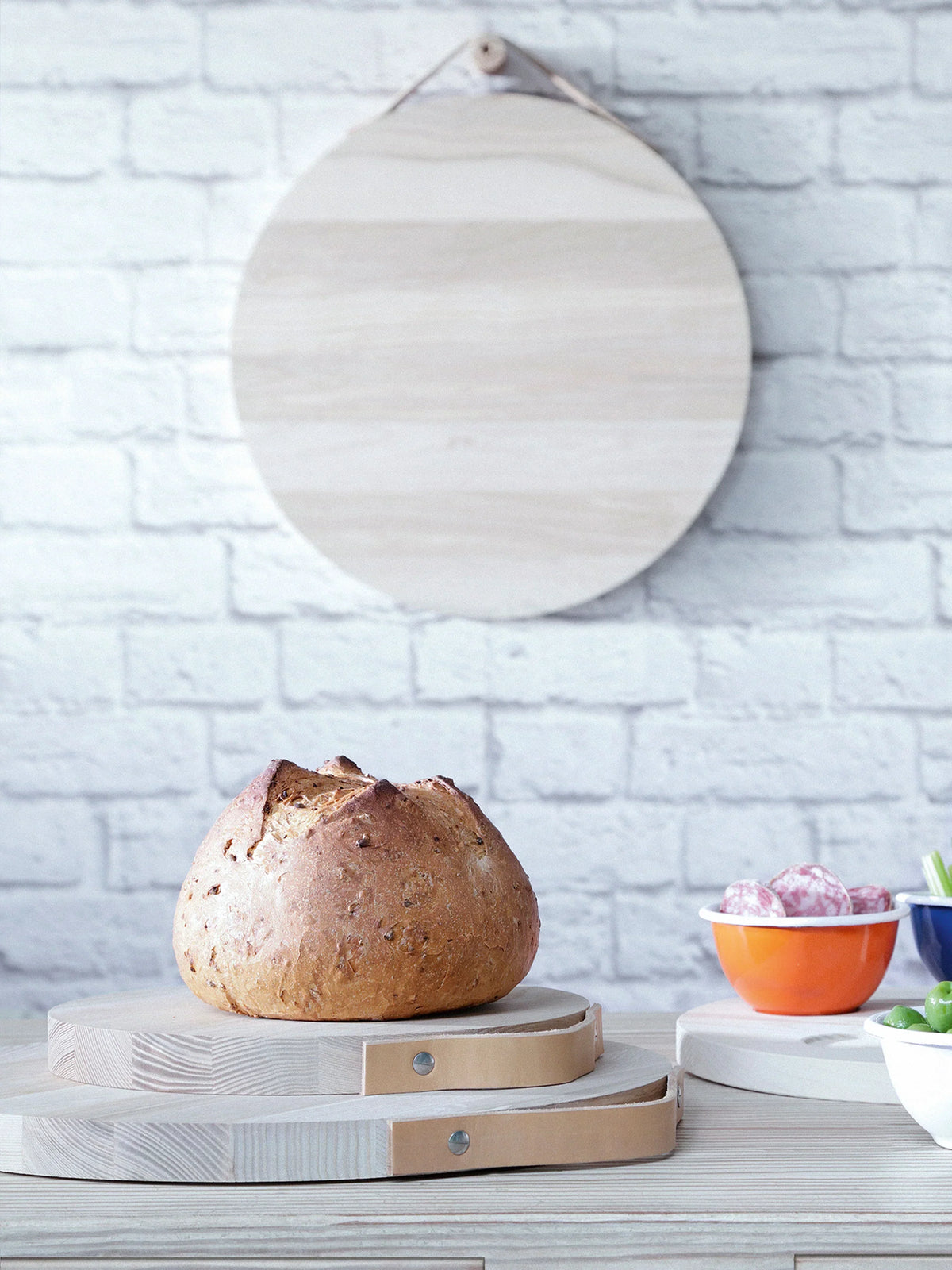 Ash Serving Boards w/ Leather Handles