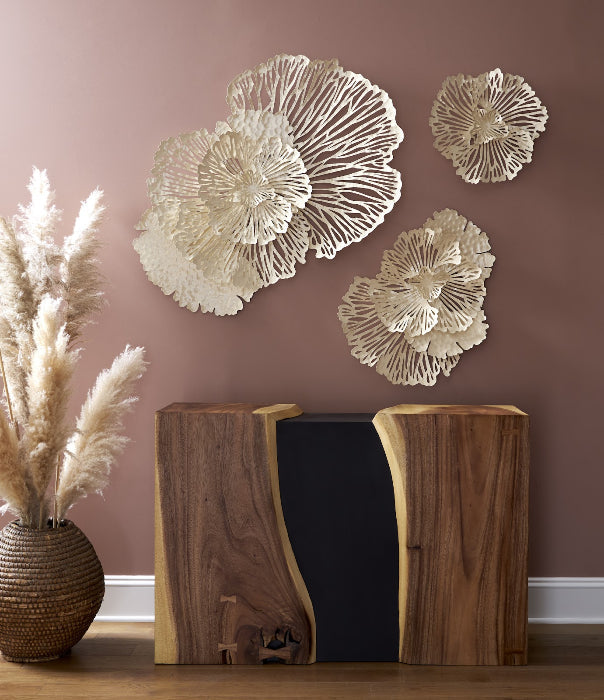 Sculpted Metal Floral Wall Art