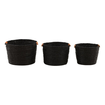 Banana Leaf & Leather Baskets