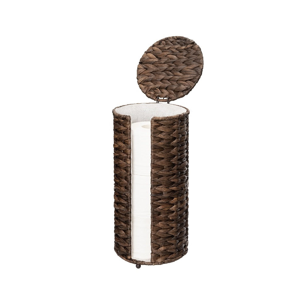 Freestanding Toilet Paper Holder Stand, Water Hyacinth, Fits 3 Rolls