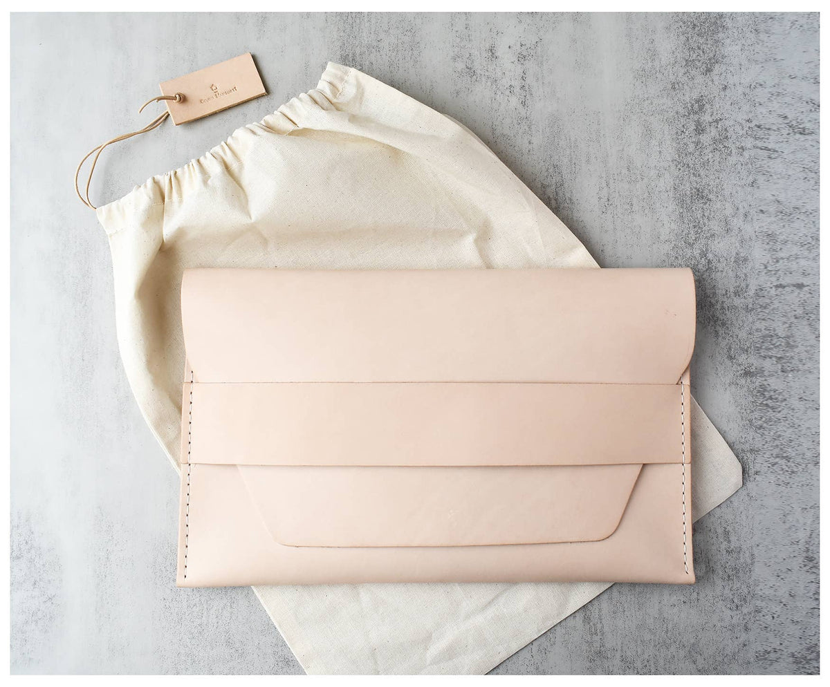 Leather Clutch - Tan