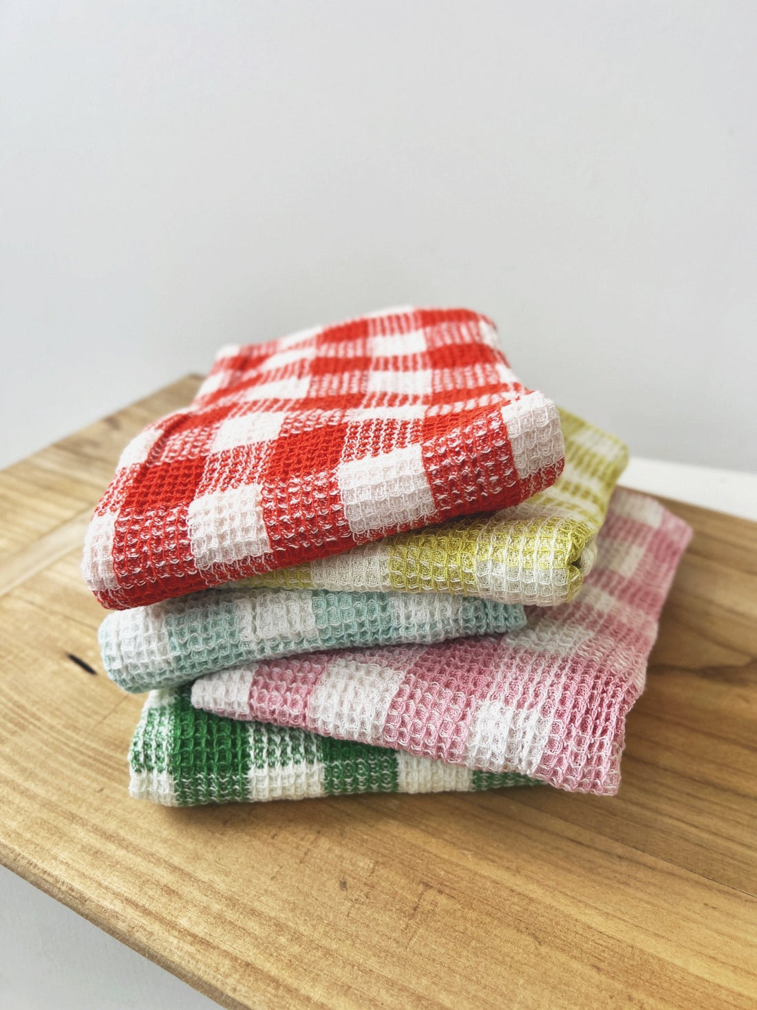 Gingham Waffle Weave Tea Towel