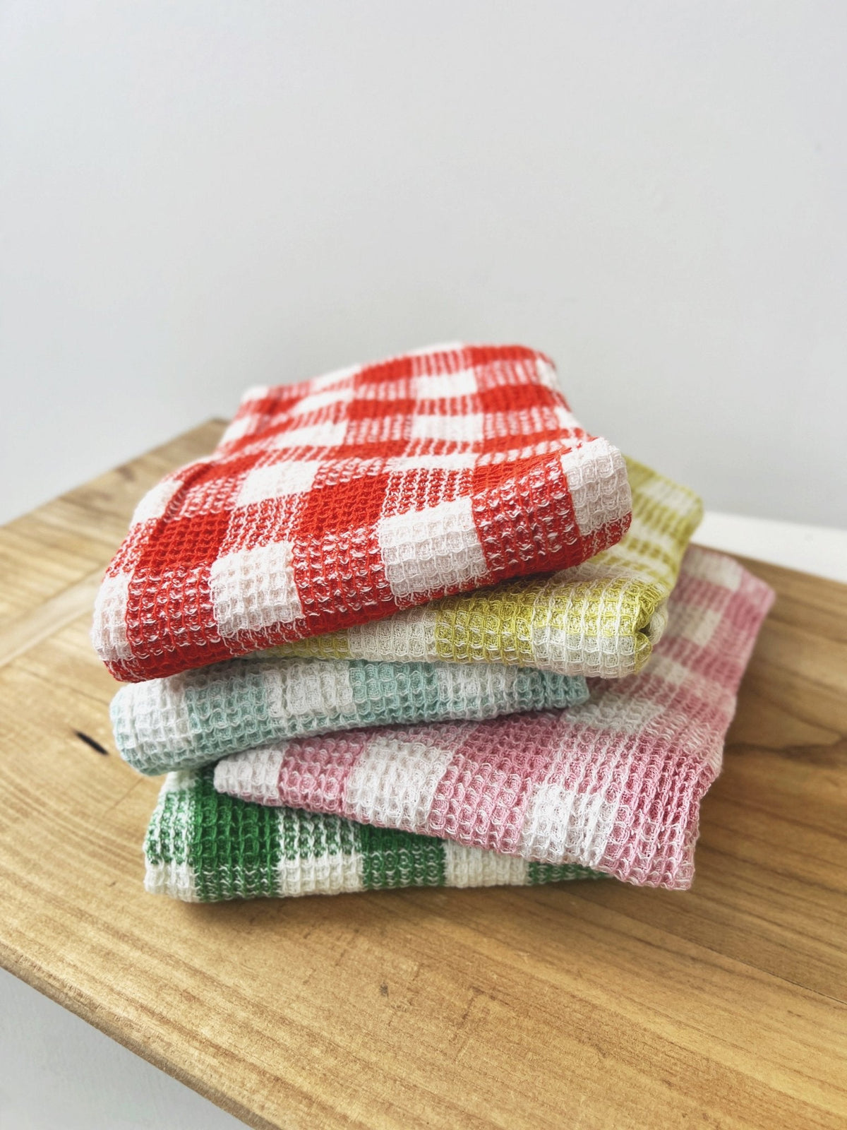 Gingham Waffle Weave Tea Towel