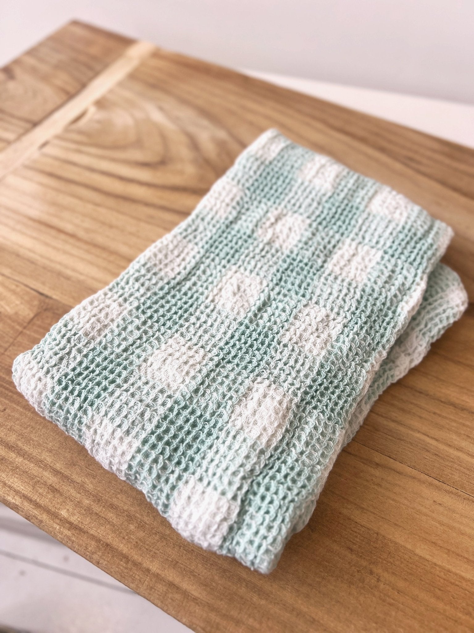 Gingham Waffle Weave Tea Towel