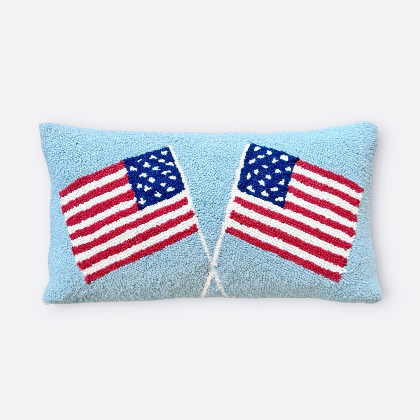 Hooked American Flag Pillow