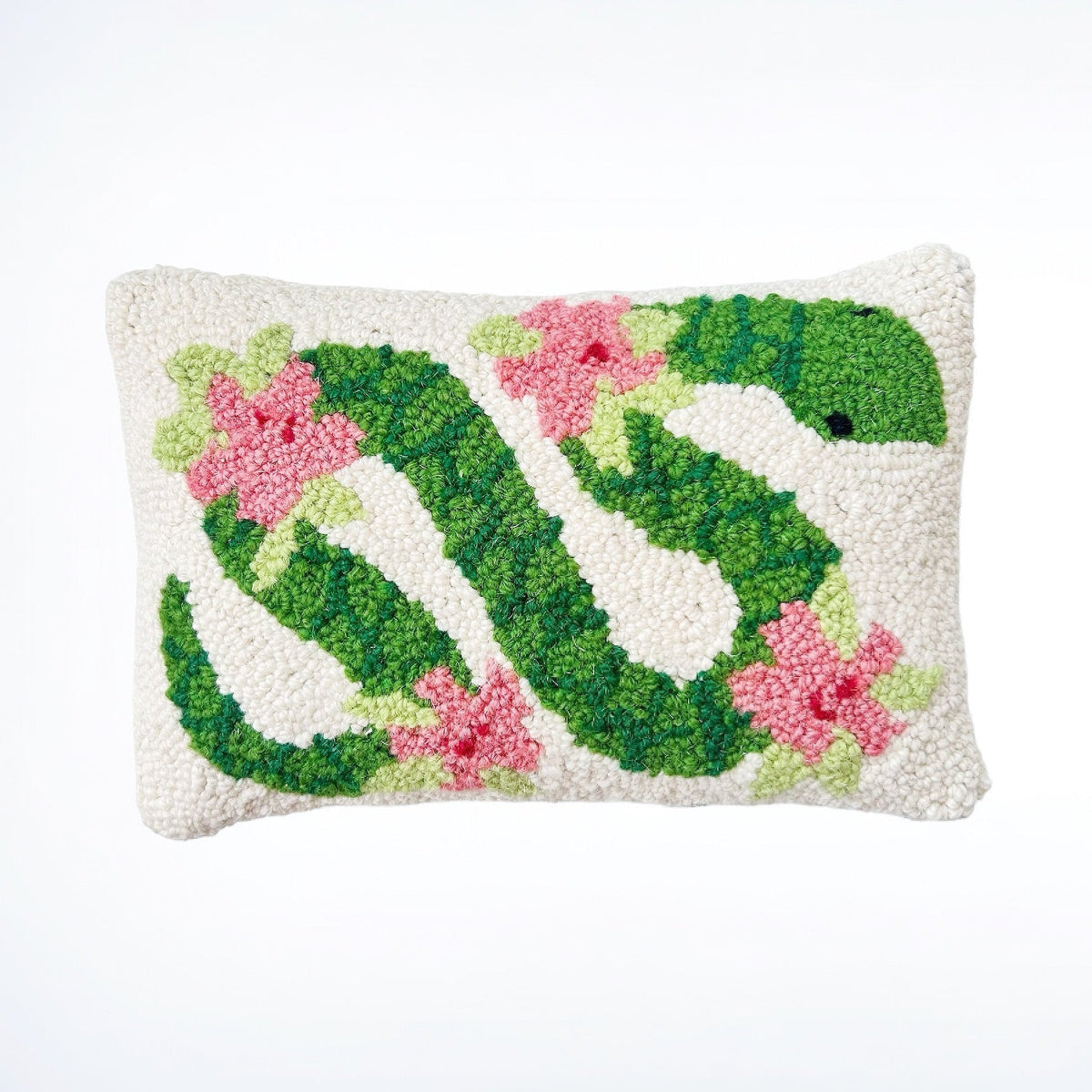 Hooked Floral Snake Pillow