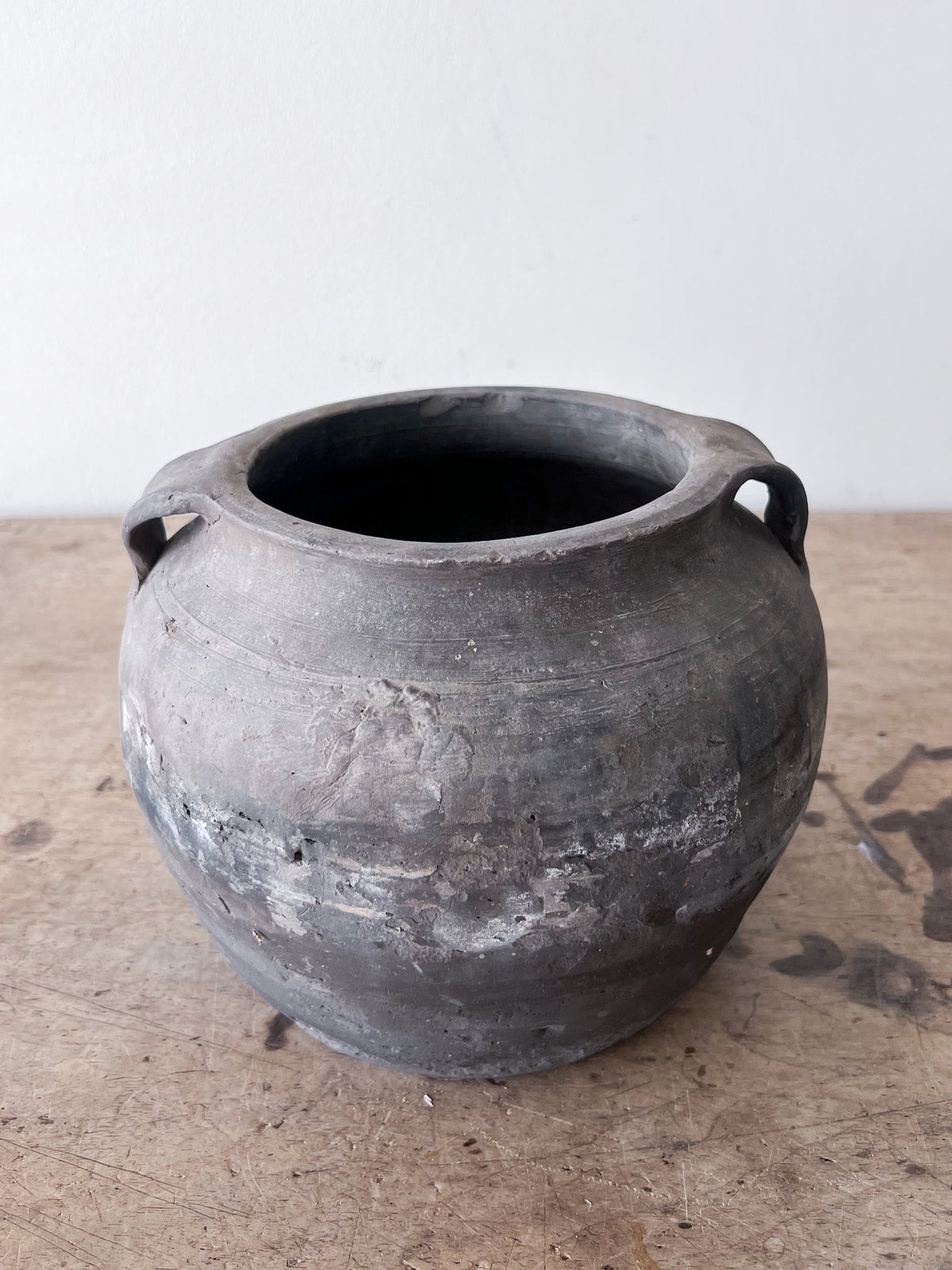 Double Handled Grey Clay Pot- Small