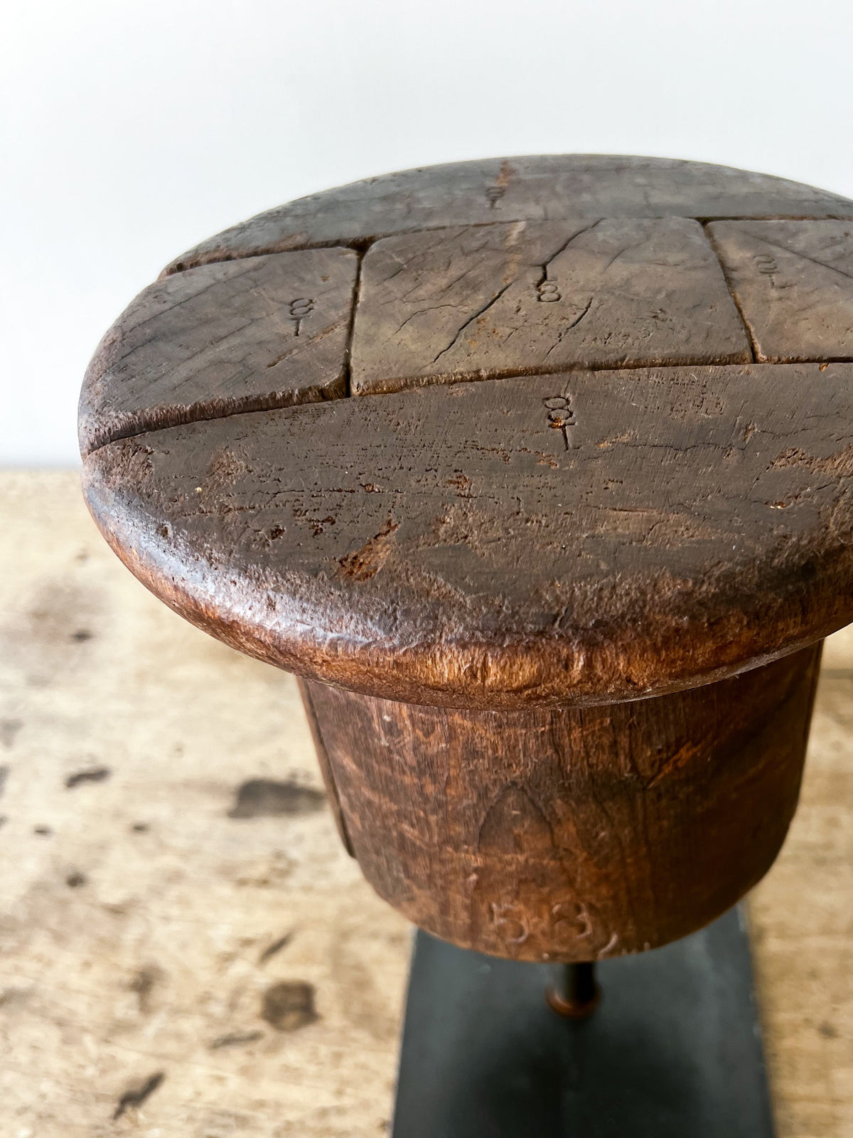 Antique French Millinery Wood Block Hat Mold #58