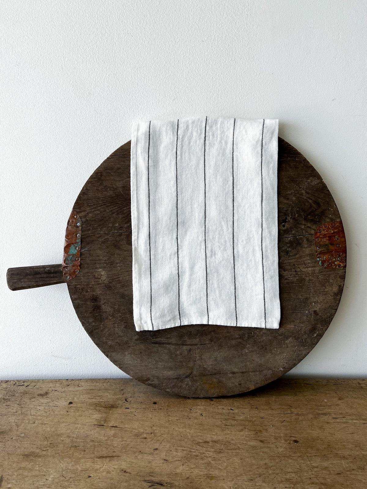 Bande Striped Hand Towel - White