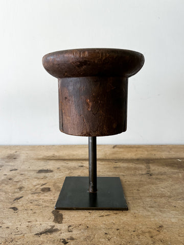 Antique French Millinery Wood Block Hat Mold #58