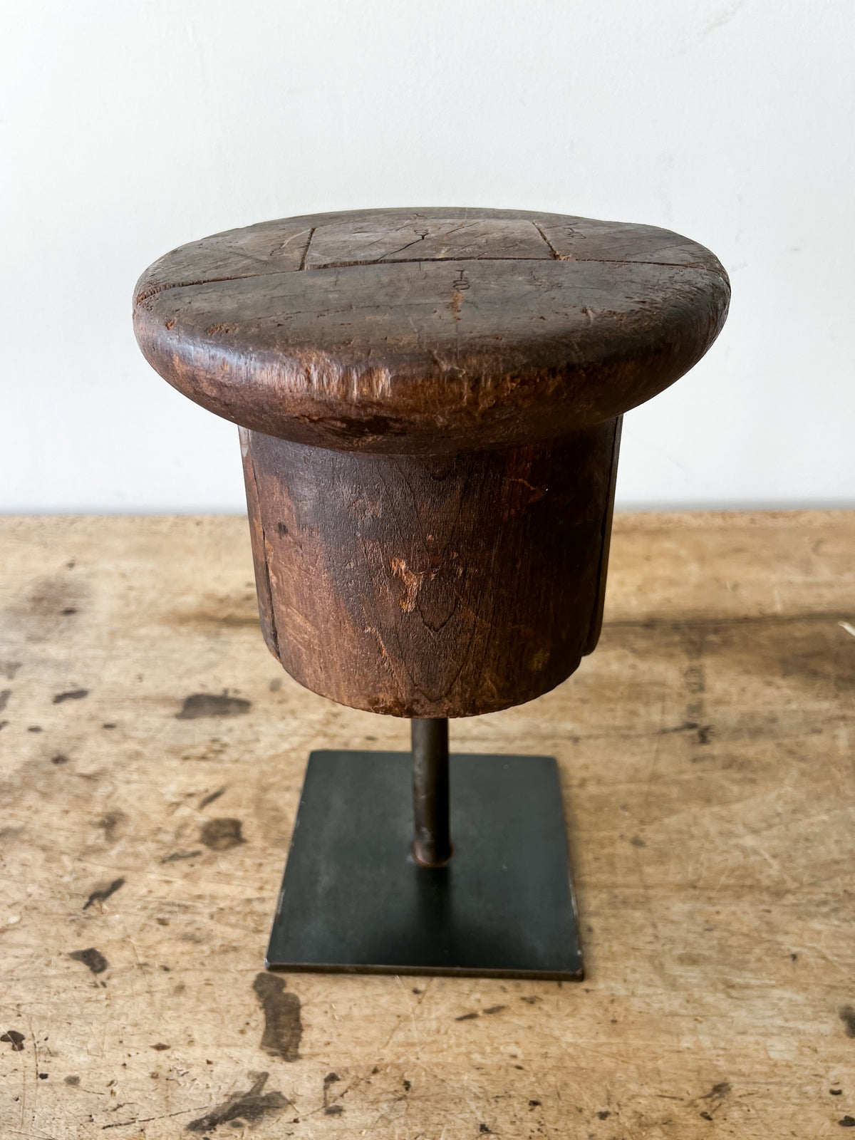 Antique French Millinery Wood Block Hat Mold #58